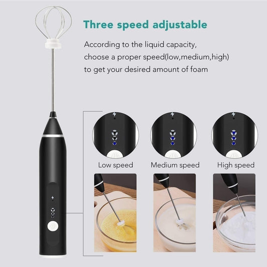2-in-1 Rechargeable Coffee Beater & Electric Milk Frother